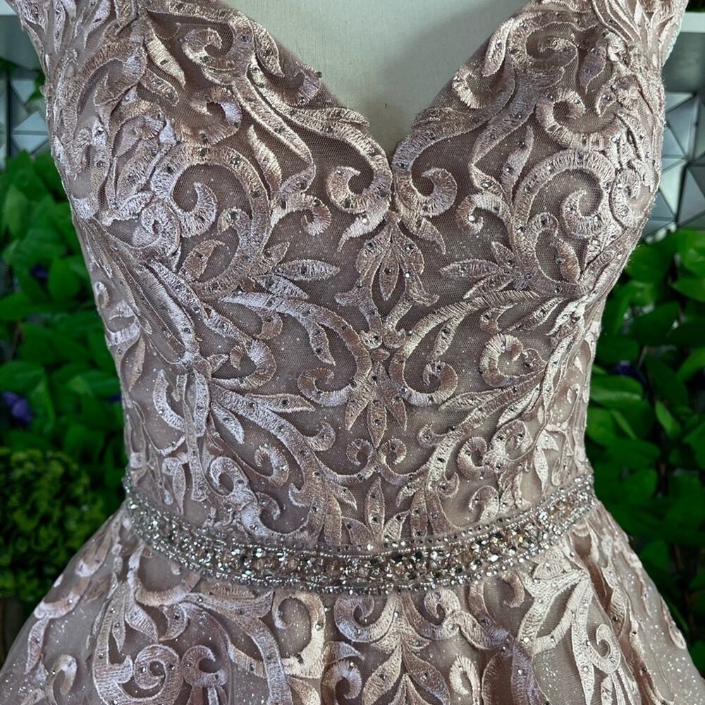NWT Ellie Wilde Pink Off Shoulder Sparkle Tulle Prom Dress Size 8 - Picture 4 of 16